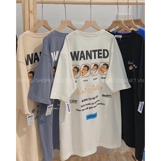 [P0149] Áo thun áo phông unisex WANTED form rộng vải cotton dày (Có sẵn/ảnh thật)