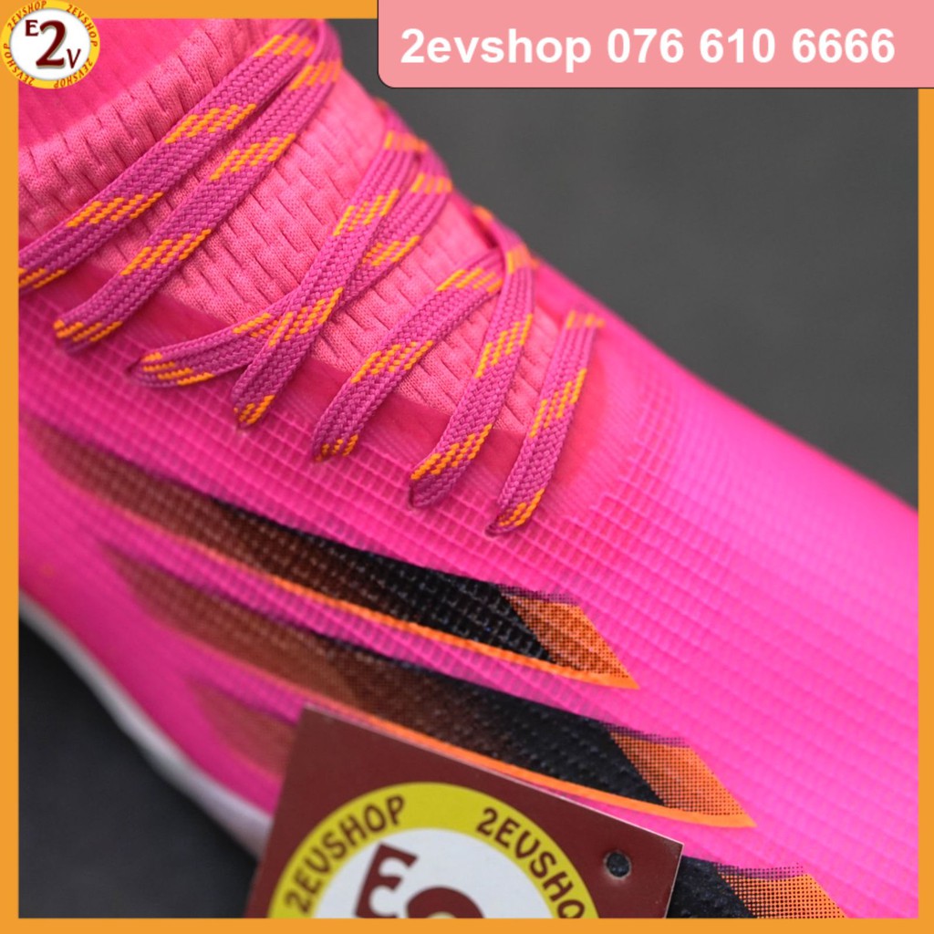 Giày đá bóng thể thao nam 𝐗 𝐆𝐡𝐨𝐬𝐭𝐞𝐝 Hồng Cam dẻo nhẹ, giày đá banh cỏ nhân tạo chất lượng - 2EVSHOP
