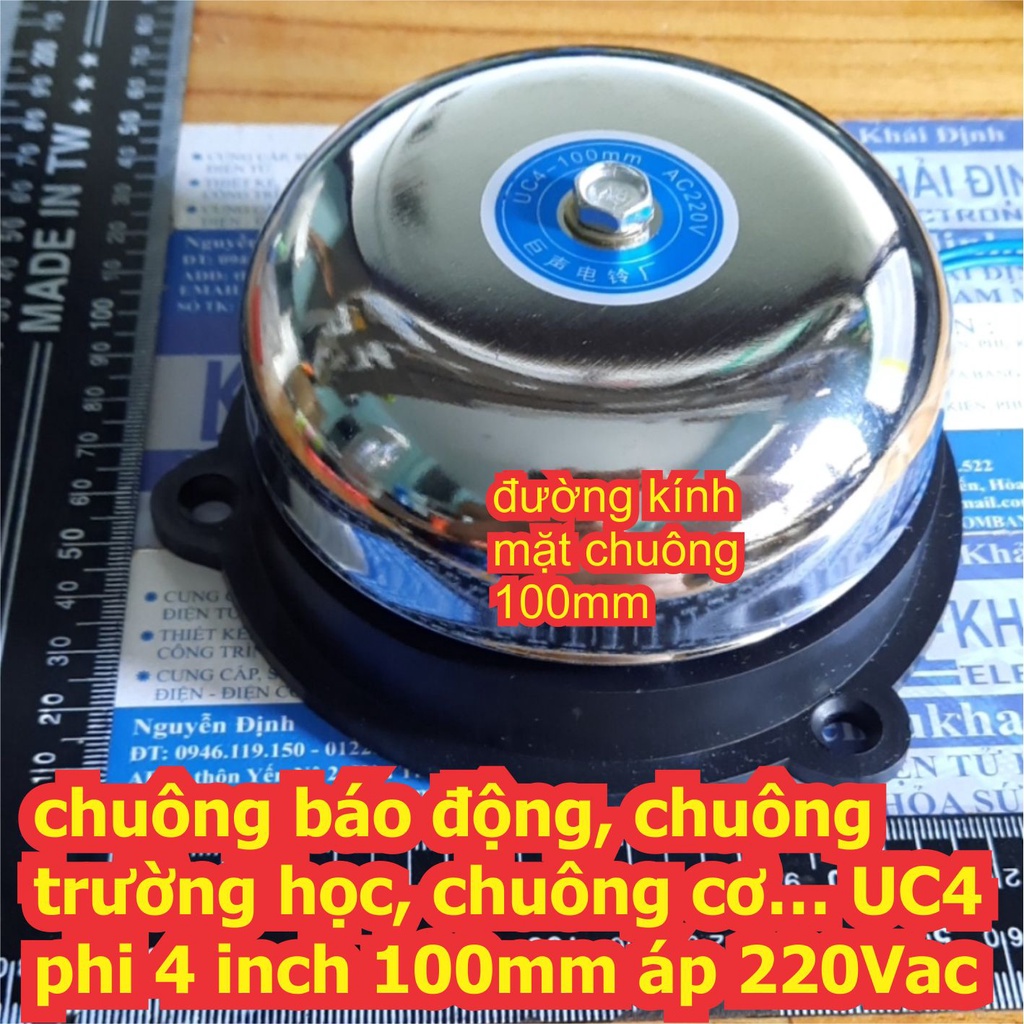 chuông báo động, chuông trường học, chuông cơ….phi 3 ~ 6 inch 75mm ~ 150mm áp 220Vac / 24Vdc kde5404