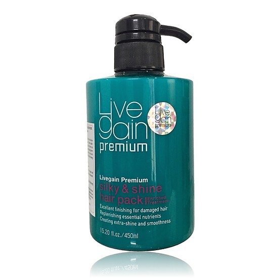 Kem ủ tóc siêu mượt nước hoa LIVEGAIN PREMIUM SILKY &amp; SHINE HAIR PACK 450ML
