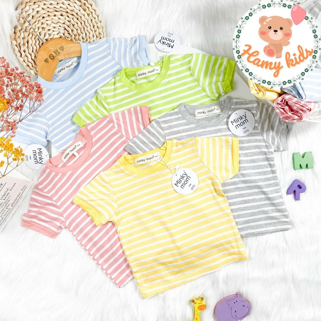 Đồ Bộ Cho Bé Minky Mom Chính Hãng Thun Lạnh Sọc Dệt Ngang Tay Ngắn Quần Dài Nhiều Màu Bé Từ 0-5 Tuổi Dưới 20kg- Hamykids