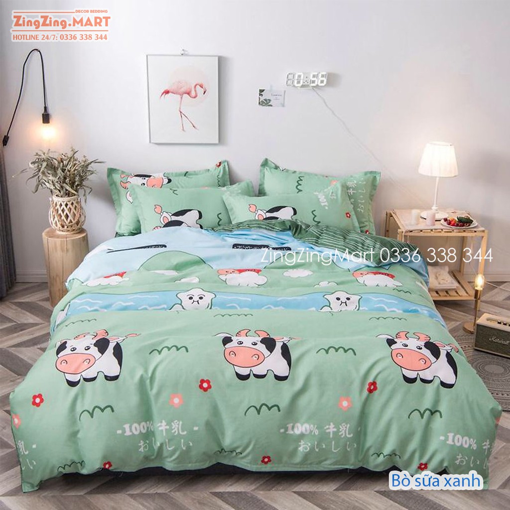 [Rẻ Vô Địch Sét 5 Món Vỏ Chăn Cotton Poly Mẫu Đào Cam (được chọn mẫu) | BigBuy360 - bigbuy360.vn