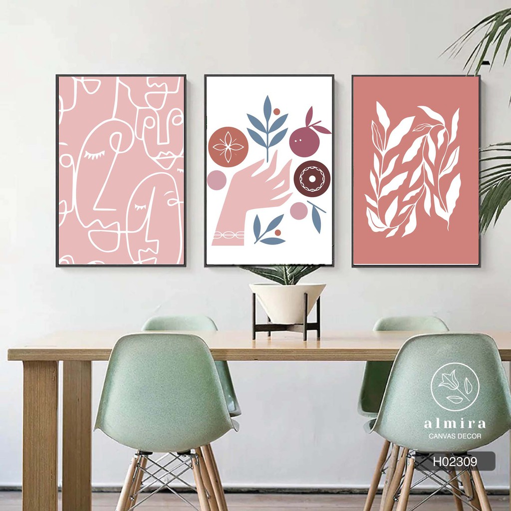 [Mã SRJULY1215 giảm 20K đơn 50K] 💘💘 Bộ 3 Tranh Canvas gam màu pastel HOT nhất 2020 - tặng đinh treo 3 chân[H023] | BigBuy360 - bigbuy360.vn