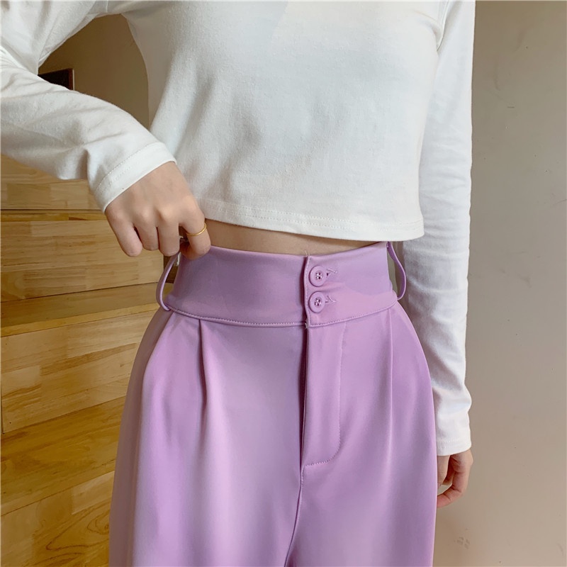 Quần ống rộng lưng cao thời trang 4 mùa năm  cho nữ