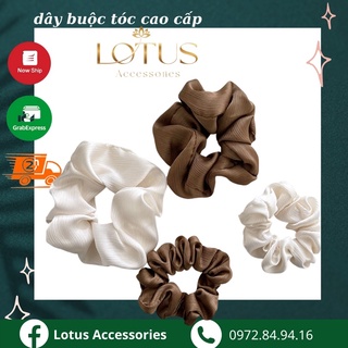Dây buộc tóc scrunchies hàn quốc, dây cột tóc lụa cao cấp hot trend