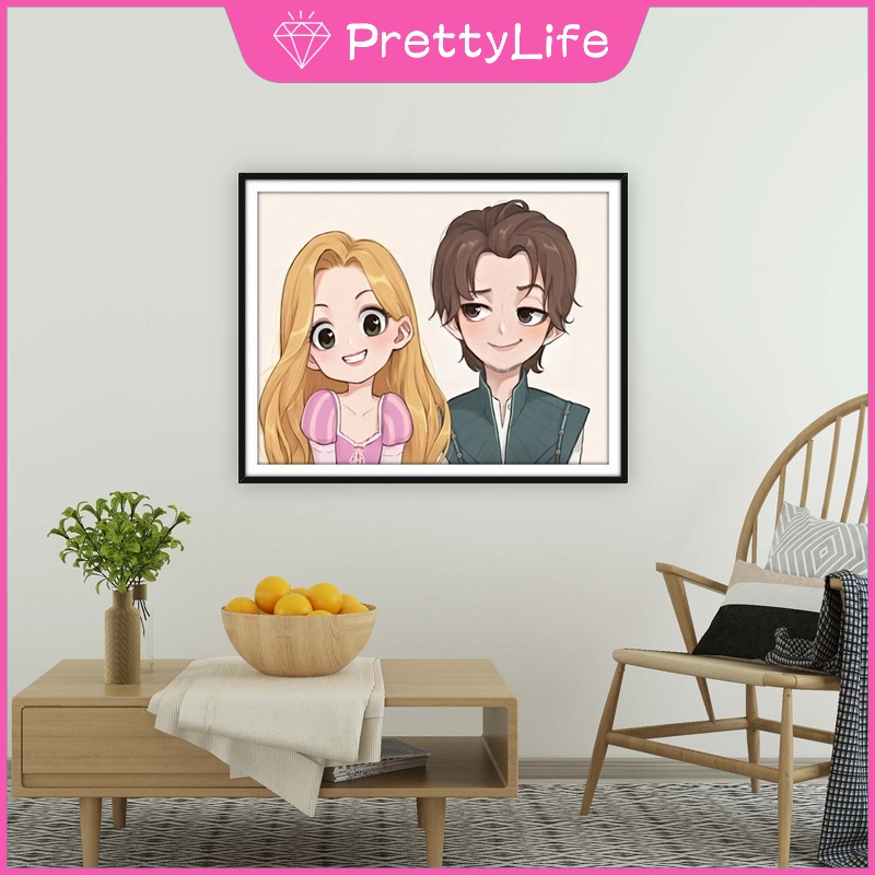 DISNEY Bộ Tranh Đính Đá 5D Tự Làm Hình Công Chúa Và Hoàng Tử 50x40cm/40x30cm Trang Trí Nhà Cửa