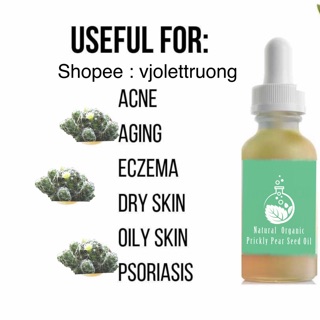 DẦU HẠT XƯƠNG RỒNG ORGANIC ÉP LẠNH HBNO - Prickly Pear Seed Oil - Dầu dưỡng cho da dầu
