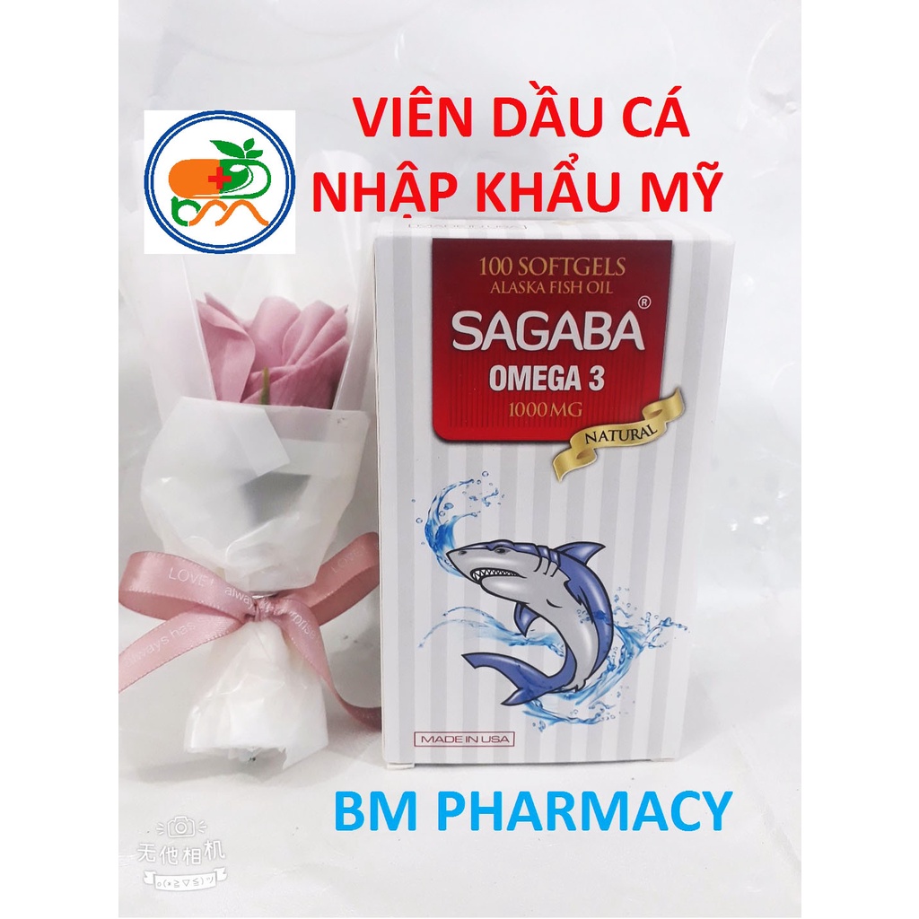 Viên uống dầu cá SAGABA OMEGA 3, cung cấp dưỡng chất cho mắt và tim mạch, hỗ trợ bồi dưỡng mô võng mạc mắt, giảm mỏi mắt