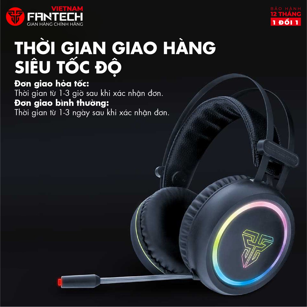 Tai Nghe Gaming Chụp Tai FANTECH HG15 CAPTAIN 7.1 LED RGB Mic Chống Ồn Jack USB Có Phần Mềm Tùy Chỉnh -  Hàng Chính Hãng
