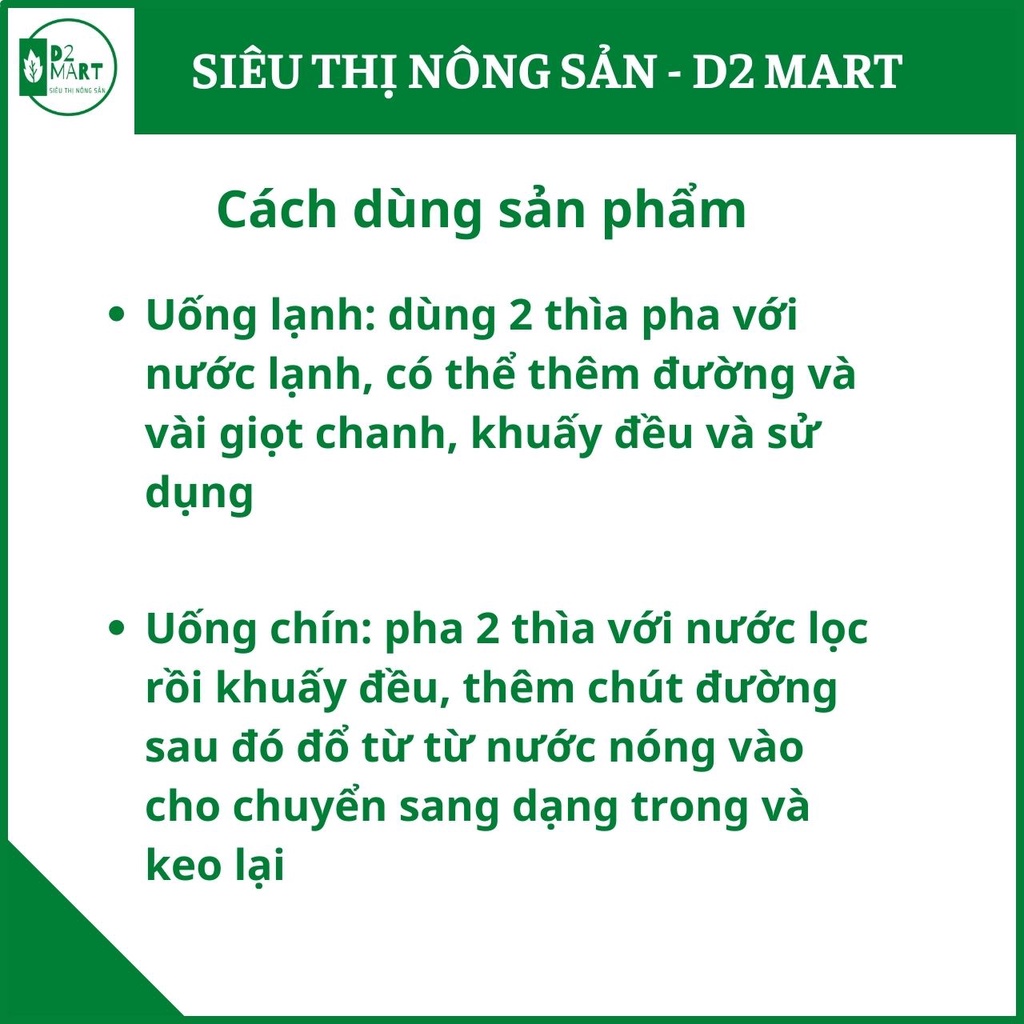 Bột sắn dây Yên Sơn 500g – Thanh nhiệt, giải rượu, đẹp da – Siêu thị nông sản D2 Mart