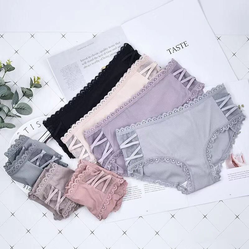 LỐ 10 QUẦN LÓT NỮ GÂN TĂM KHÁNG KHUẨN VIỀN REN MÃ 1556
