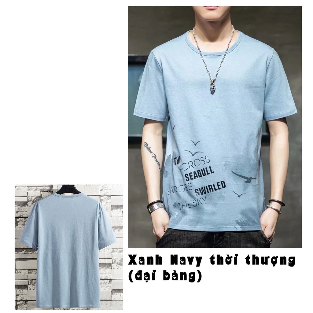 Áo thun nam oversize dáng thụng ngắn tay không cổ có viền có in MH629 CB | BigBuy360 - bigbuy360.vn