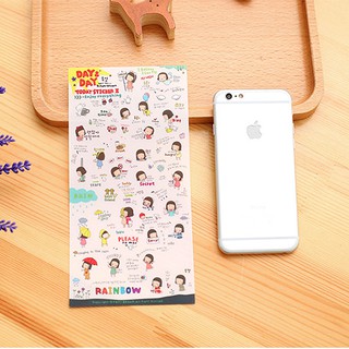 Combo 6 tờ Sticker dán cô bé Nhật Bản.