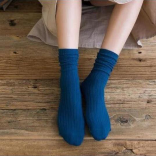 Set 5 Vớ Trơn Gân Cổ Cao (5 Đôi 5 Màu)*