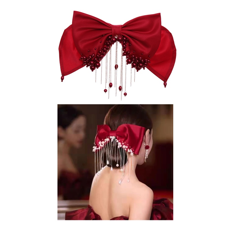 Dây Buộc Tóc Ruy Băng Lớn Màu Trơn Dành Cho Cô Dâu