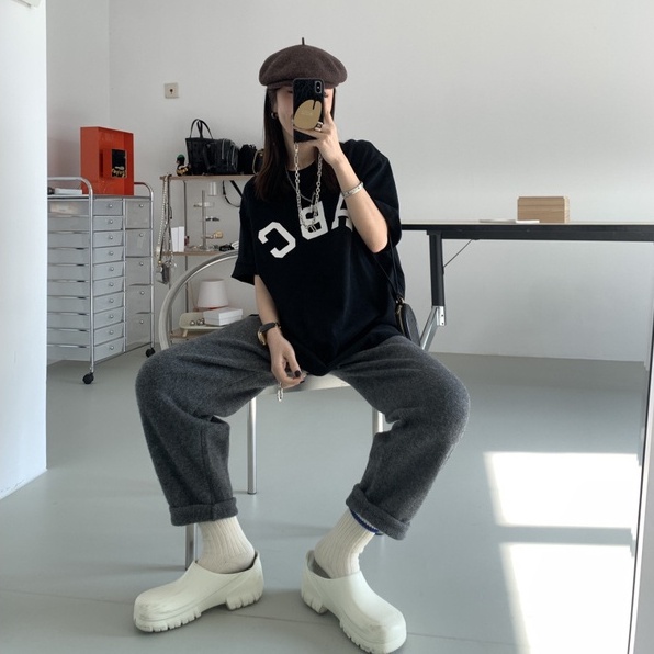 Áo Thun Tay Lỡ Unisex ABC Form Rộng,Áo Phông Cộc Tay Nam Nữ Thoáng Mát