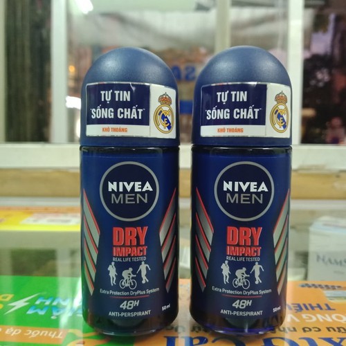 Lăn khử mùi Nivea Men khô thoáng  lọ 50ml