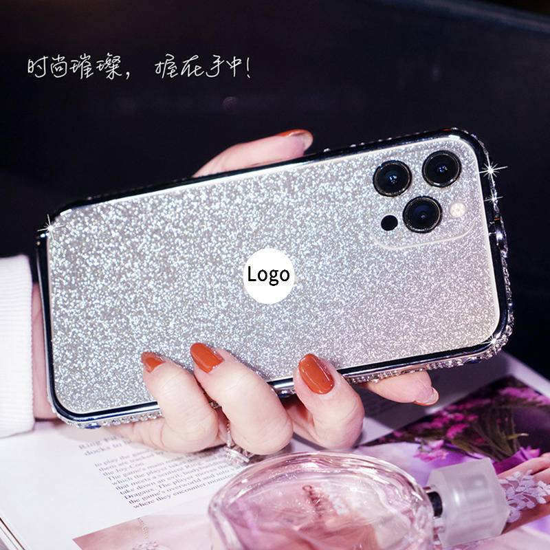 Ốp Điện Thoại Khung Kim Loại Chống Rơi Đính Đá Sang Trọng Cho iPhone 13 12 11 Pro MAX XS MAX XR