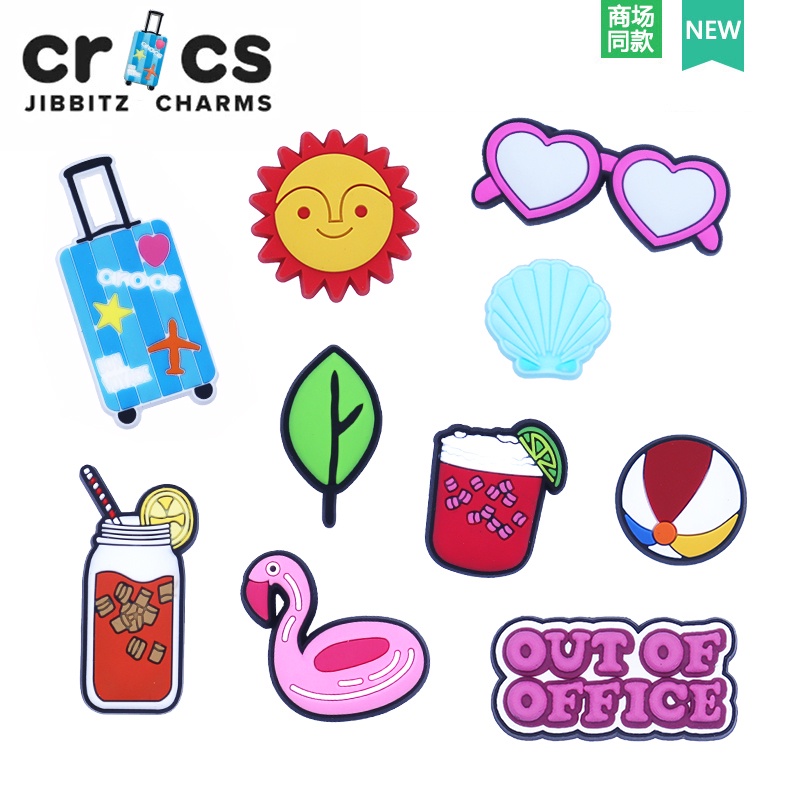 Jibbitz Phụ Kiện Khóa Cài Trang Trí Phía Trên Bãi Biển Mùa Hè Dòng crocs Thời Trang