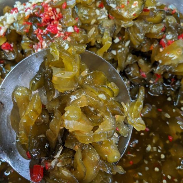 Dưa mắmleo trộn sẵn 500gr ăn chay được .