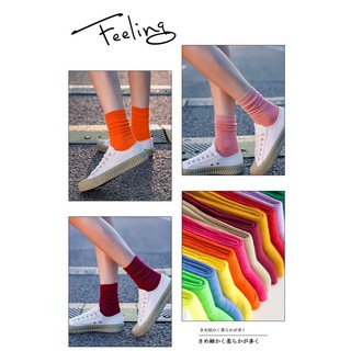 Tất nam nữ cổ cao cute style Hàn Quốc màu trơn phong cach Vintage S02 - zonzuly