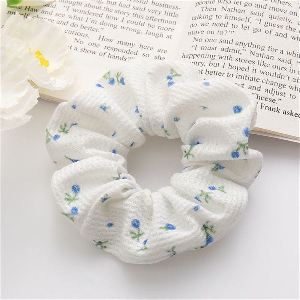 Dây buộc tóc họa tiết hoa thiết kế phong cách retro Hàn Quốc xinh xắn đơn giản