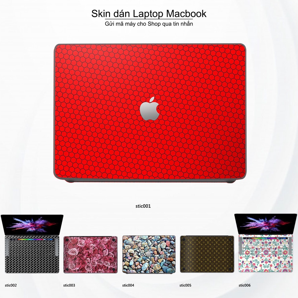 Skin dán Macbook mẫu Hoa văn sticker (đã cắt sẵn, inbox mã máy cho shop)