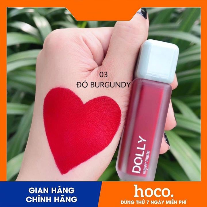 Son Dolly Super Matte mềm môi,ko chì đang hot(màu đỏ Burgundy)