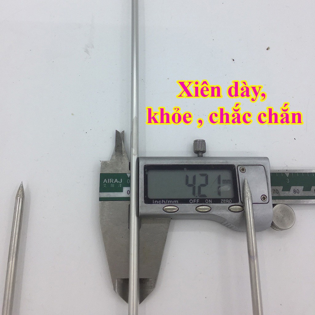 Xiên đinh ba TopV 54cm, phù hợp bếp TopV V5Plus, xiên nướng gà vịt cá, Inox cao cấp, không gỉ, xiên nướng inox, siêu bền