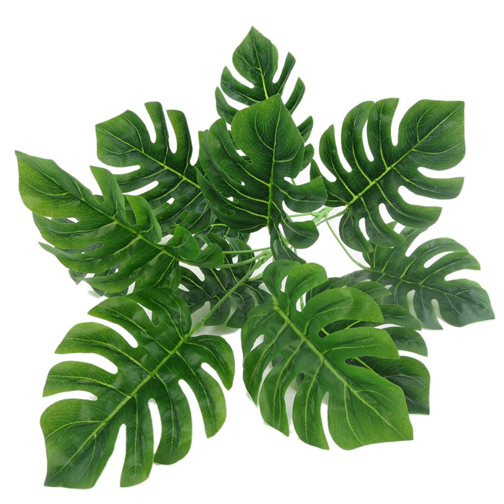 12 Nhánh Lá Monstera Nhân Tạo Trang Trí Bàn Tiệc