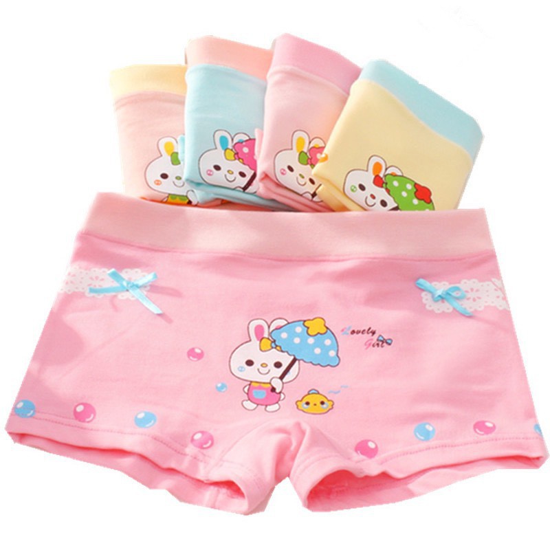 SET 4 Quần Chip Bé Gái - Quần Lót Bé Gái Chất Cotton Cao Cấp Co Dãn 4 Chiều Thoải Mái Vận Động 2-12 Tuổi