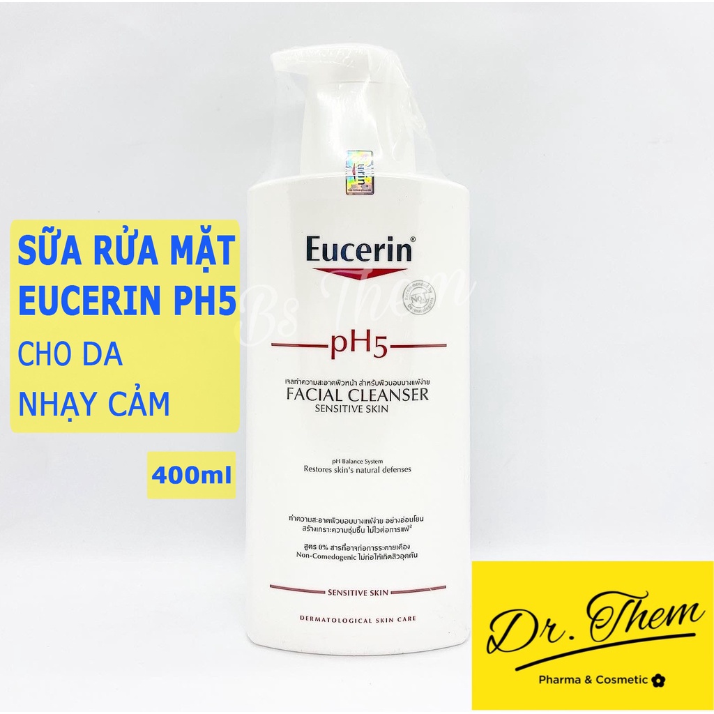 ✅[CHÍNH HÃNG] Sữa Rửa Mặt Eucerin pH5 Cho Da Nhạy Cảm Facial Cleanser - Eucerin PH5 Facial Cleanser Sensitive Skin 400ml