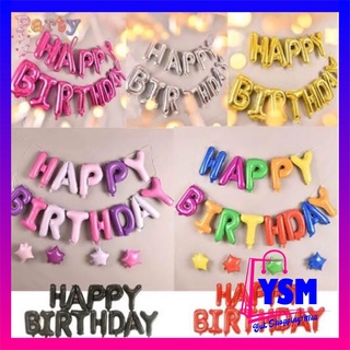 Image of YSM Paket Balon Foil Happy Birthday Warna Warni 1 Set Balon Foil Rainbow 34 Cm Balon Ulang Tahun Balon Pesta Mix Warna Pastel Murah