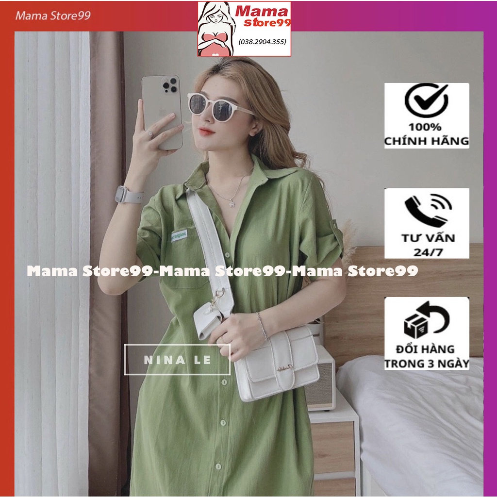 Váy Bầu Sơ Mi Mùa Hè Dáng Suông Dài. Đầm Bầu Công Sở Thiết Kế Dự Tiệc Thời Trang Lịch Sự Bigsize HN0261 Mama Store99