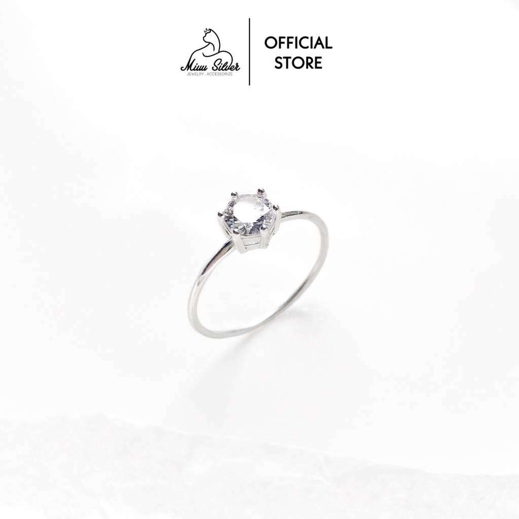 Nhẫn bạc nữ Miuu Silver đính đá 6 trấu Caryl Ring