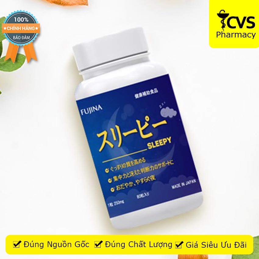 Viên Uống SLEEPY hỗ trợ ngủ ngon giấc &amp; dễ đi vào giấc ngủ 80v , Cvspharmacy
