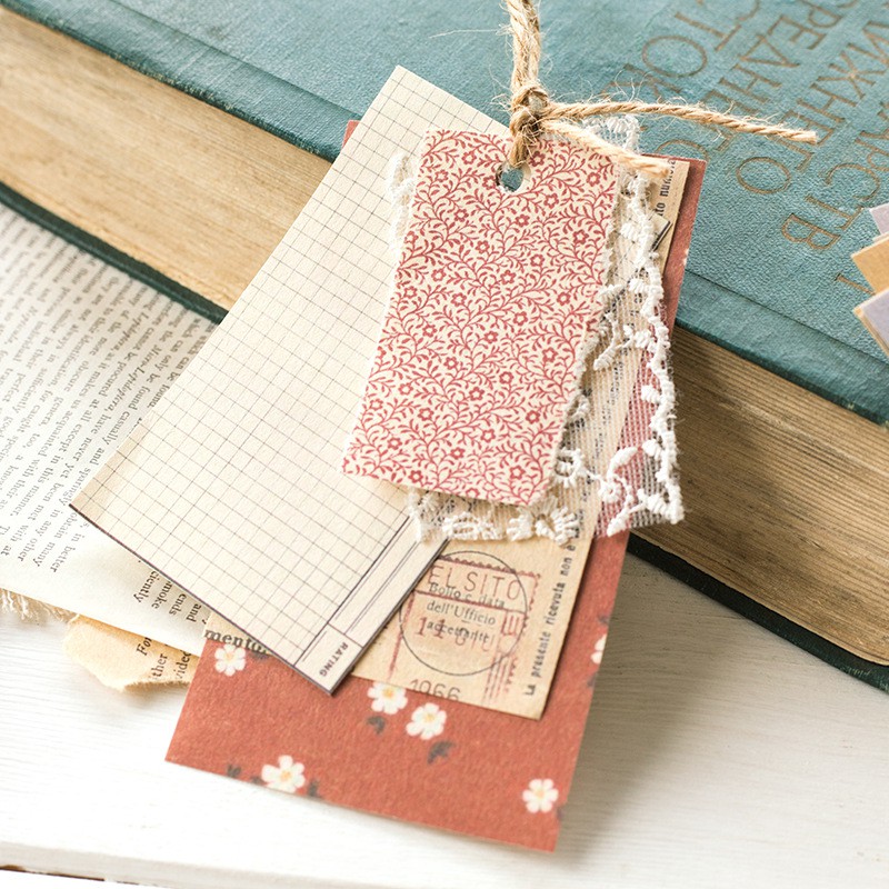 60 tờ giấy kraff ghi chú retro trang trí sổ Bullet journal sticker dán cắt ghép phong cách cổ điển vintage