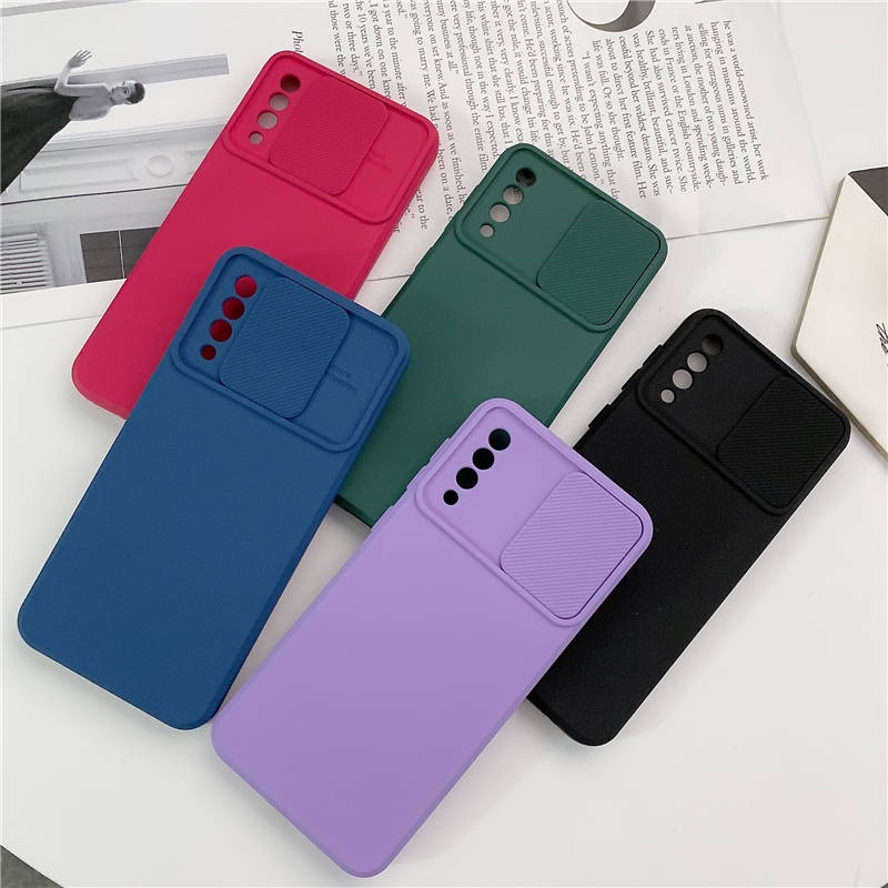 Ốp Điện Thoại Dẻo Màu Sắc Ngọt Ngào Có Nắp Trượt Bảo Vệ Camera Cho Samsung S20 Fe S21 Plus Ultra S21 Fe A41 A42 5g