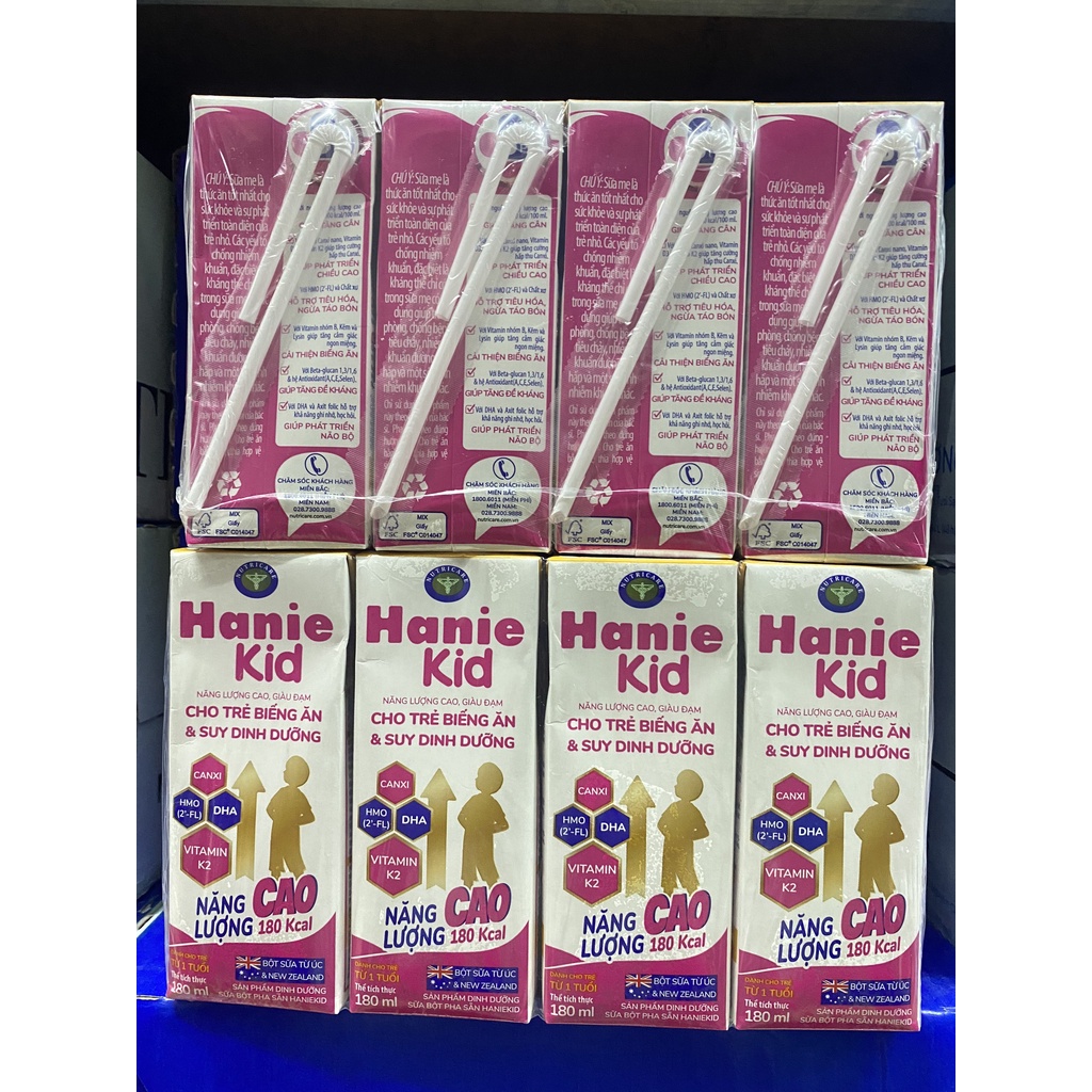 LỐC 4 HỘP SỮA DINH DƯỠNG PHA SẴN HANIE KID 180ML