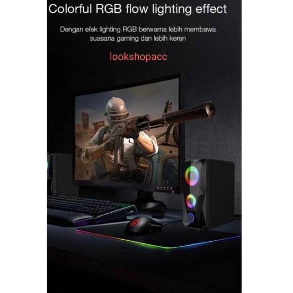 Loa Chơi Game Hadith. Robot Rs200 E-Sport 3.5mm Aux Với 2 Kênh Âm Thanh Nổi Rgb