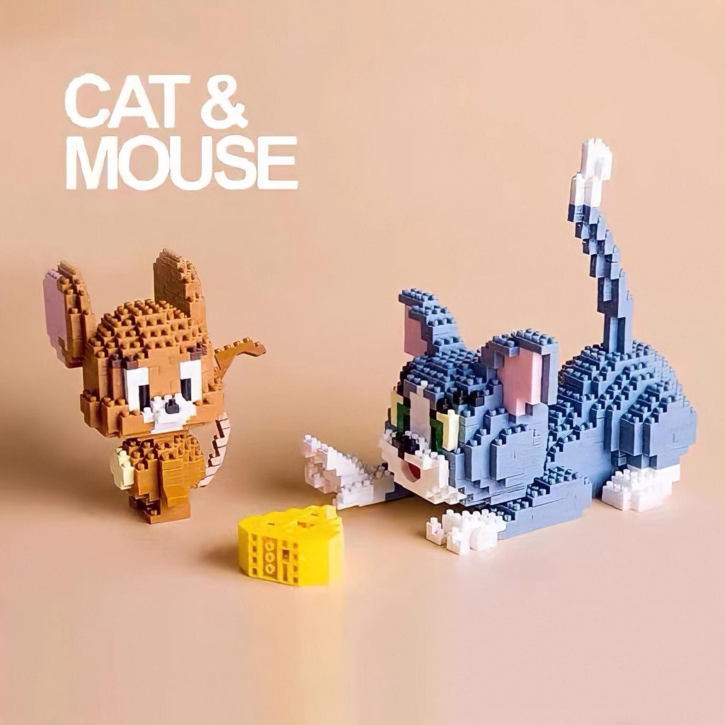 Bộ Đồ Chơi Lắp Ráp Xếp Hình Mèo Và Chuột Cho Trẻ Em - Mô Hình 3D