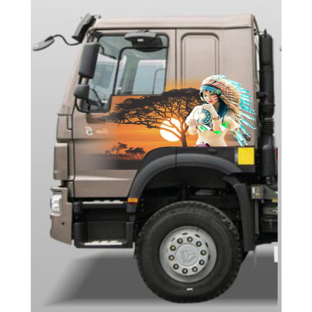 Tem decal thổ dân dán ô tô xe tải khổ lớn
