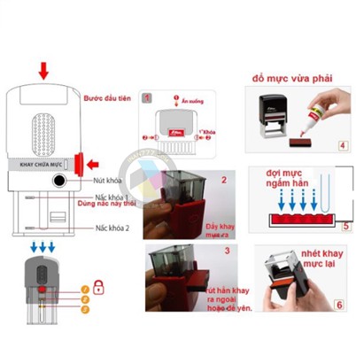 Mực dấu Shiny chuyên dụng _ Đóng lên mọi chất liệu_15ml_Mực con dấu màu đỏ