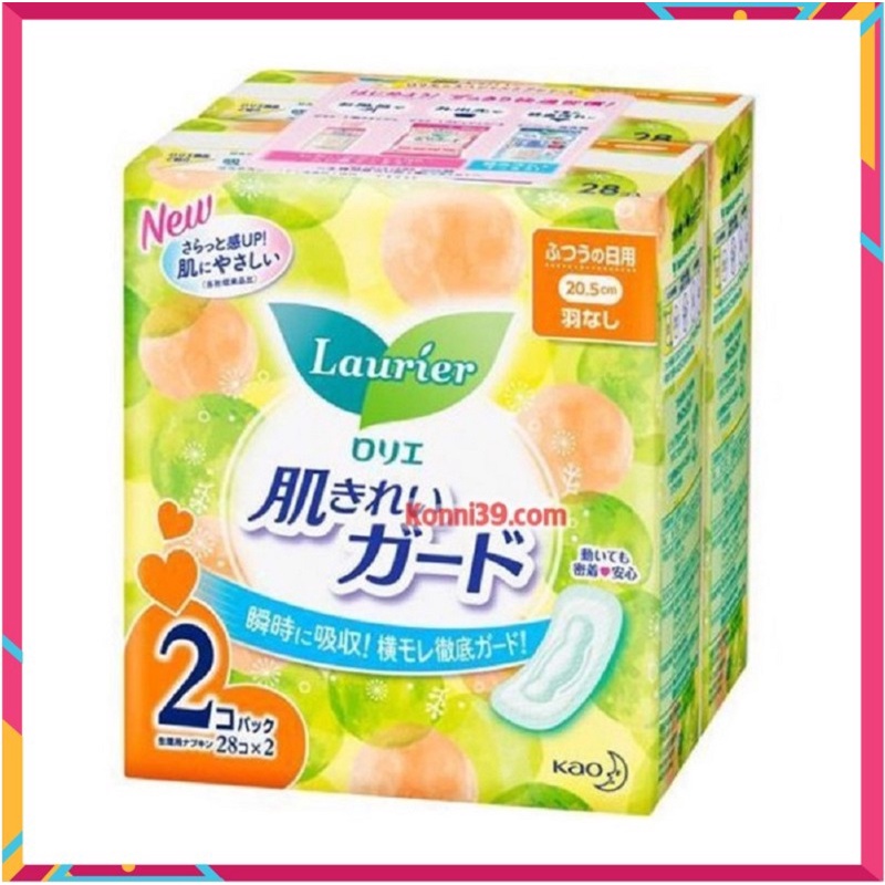 [ Giảm Giá ] Băng Vệ Sinh Ban Ngày Laurier Nhật Bản, Bịch 2 Gói * 28 Miếng, Khô Thoáng Dễ Chịu Mềm Mại, Ngừa Trào Ngược