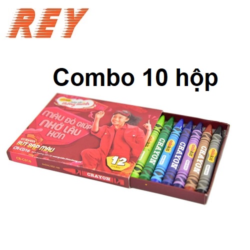 Lốc 10 hộp sáp màu Colokit 𝑻𝒉𝒊𝒆̂𝒏 𝑳𝒐𝒏𝒈 12 màu - 10 màu CR-C015 - CR-C016