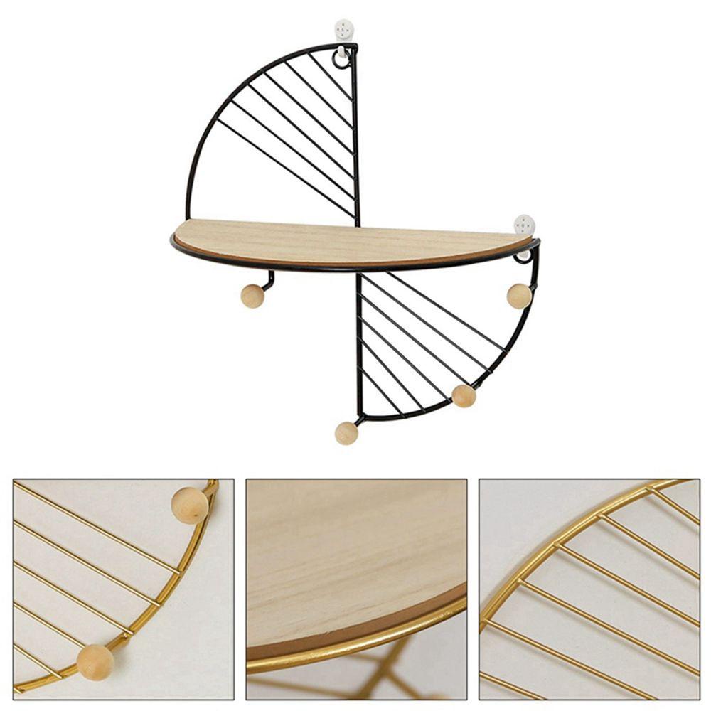 Giá Sắt Gắn Tường Có Móc Treo TV / Khung Gỗ Trang Trí Phòng Khách