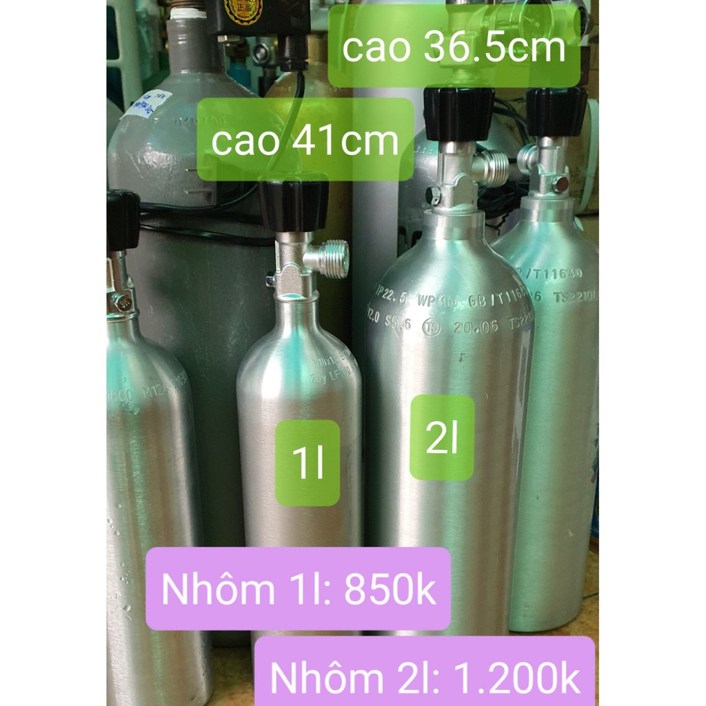 Bình CO2 thủy sinh nhôm 1 lít