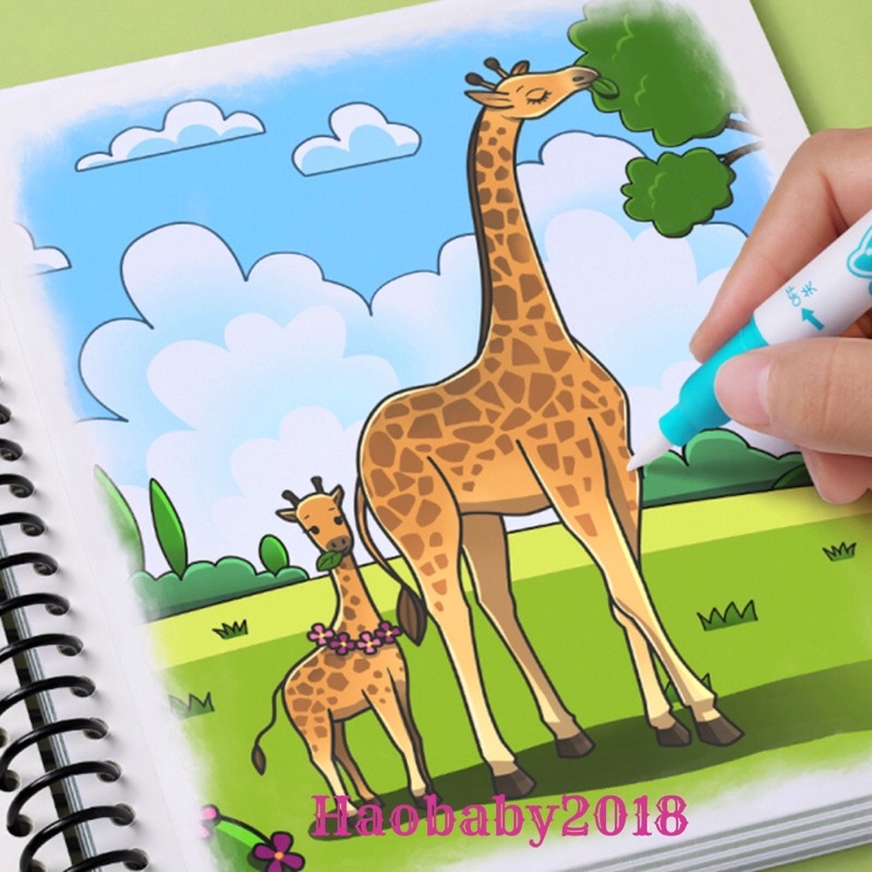 Tranh tô màu nước ma thuật tự xóa, sách tập tô thần kỳ, Magic Water Book tái sử dụng