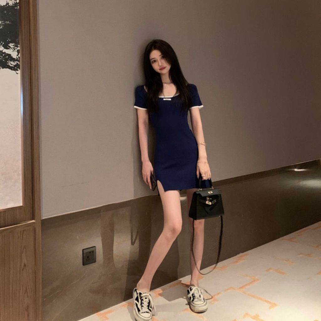 Đầm Body , Váy Ngắn Sexy , Dáng Ôm , Cổ Vuông Co Giãn Cao Cấp , Phong Cách Hàn Quốc