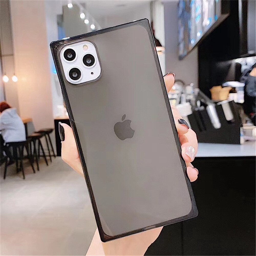 Ốp Điện Thoại TPU Mềm Hình Vuông Màu Dạ Quang Sang Trọng Cho iPhone 11 12 Pro Max iPhone 12 Mini iPhone 12 Pro